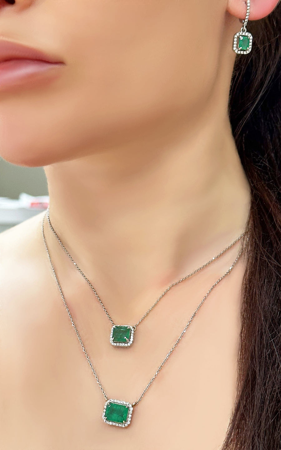 Emerald & Diamond Necklace Cybele