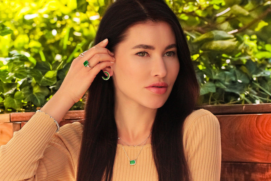 Emerald & Diamond Necklace Cybele