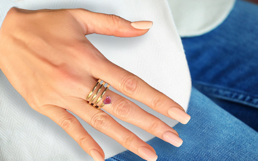 Pink Sapphire Ring Comet