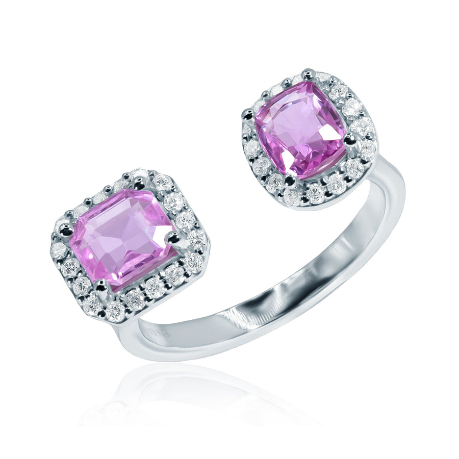 Pink Sapphire & Diamond Ring Pink Hugs