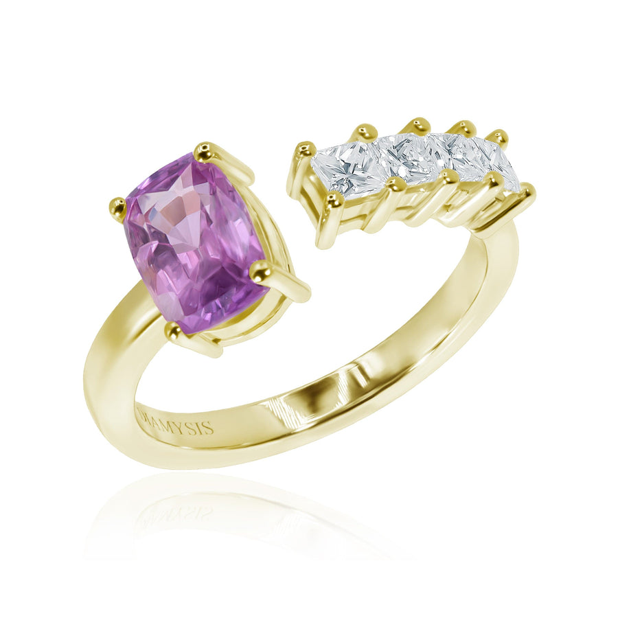 Pink Sapphire & Diamond Ring Flamingo