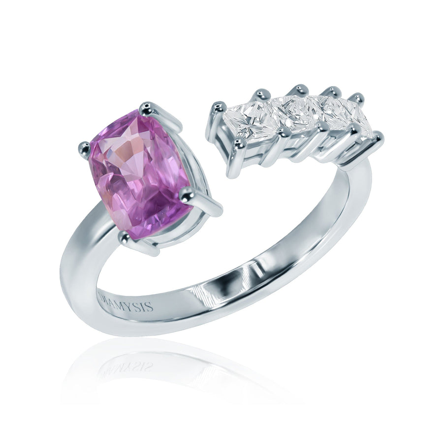 Pink Sapphire & Diamond Ring Flamingo