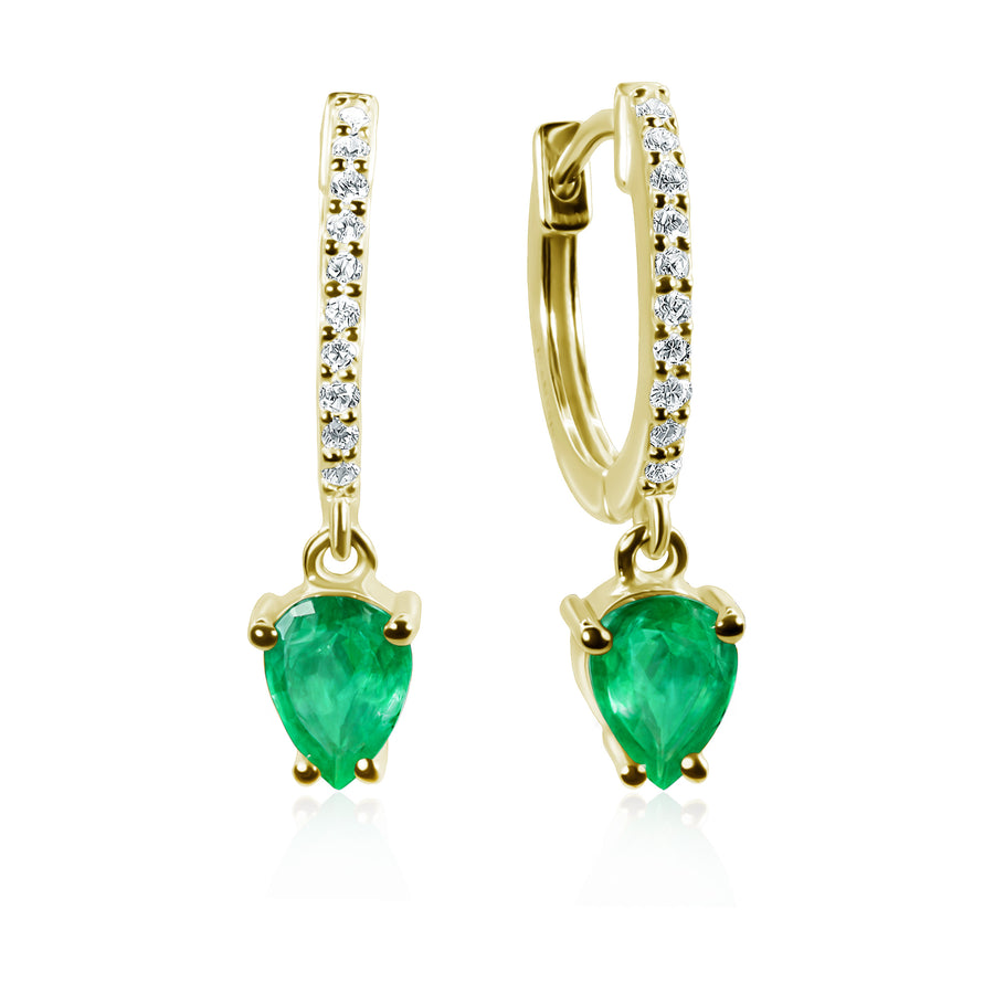 Emerald & Diamond Earrings Juno