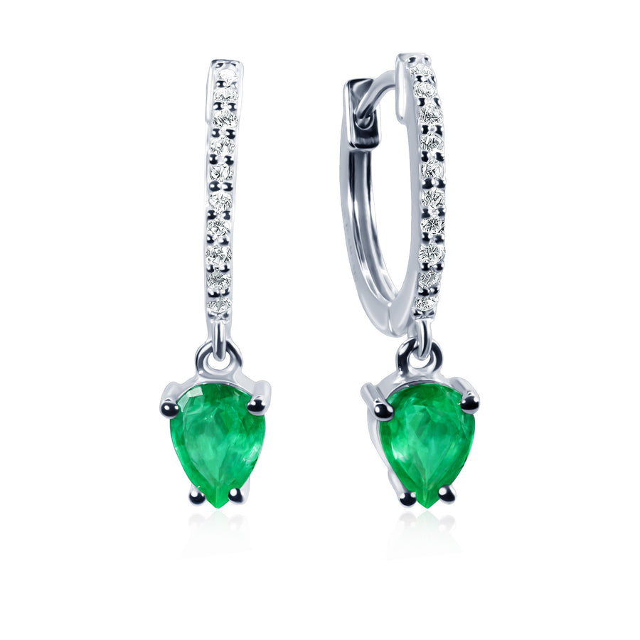 Emerald & Diamond Earrings Juno