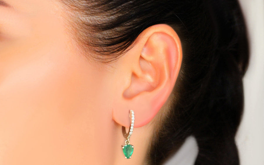 Emerald & Diamond Earrings Juno