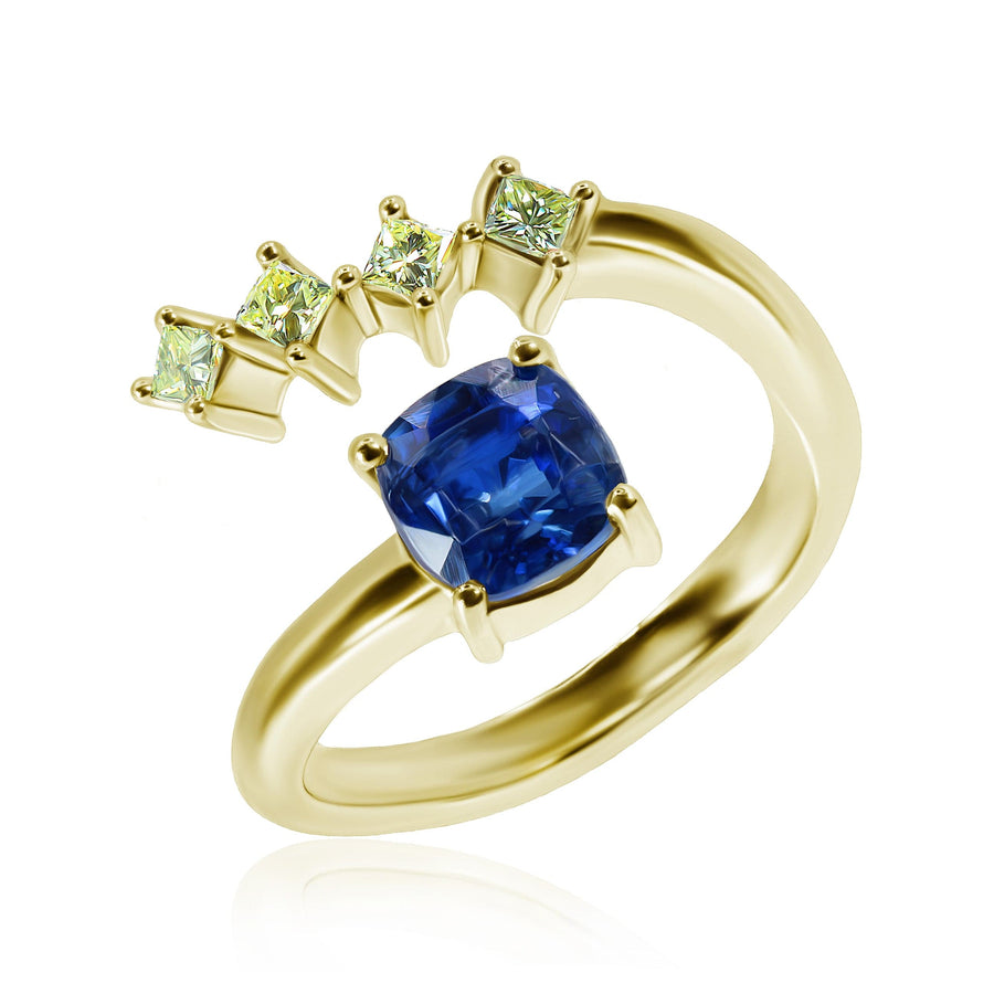 Sapphire & Diamond Ring Eye of the Sea