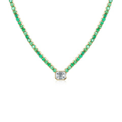 Emerald & Diamond Necklace Pavo