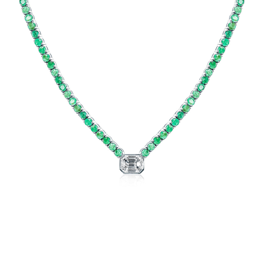 Emerald & Diamond Necklace Pavo