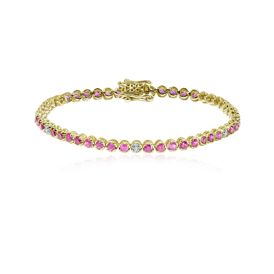 Pink Sapphire & Diamond Bracelet Pink Octans