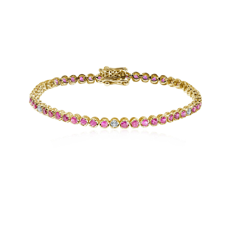 Pink Sapphire & Diamond Bracelet Pink Octans