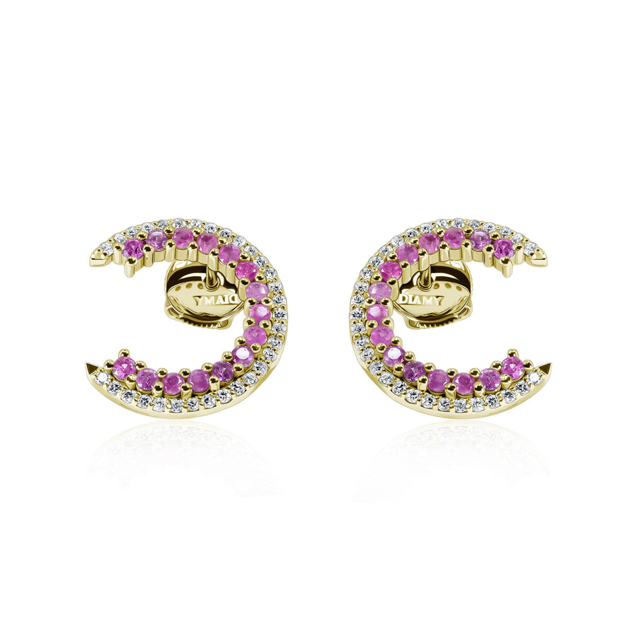 Pink Sapphires & Diamond Earrings Pink Caelum