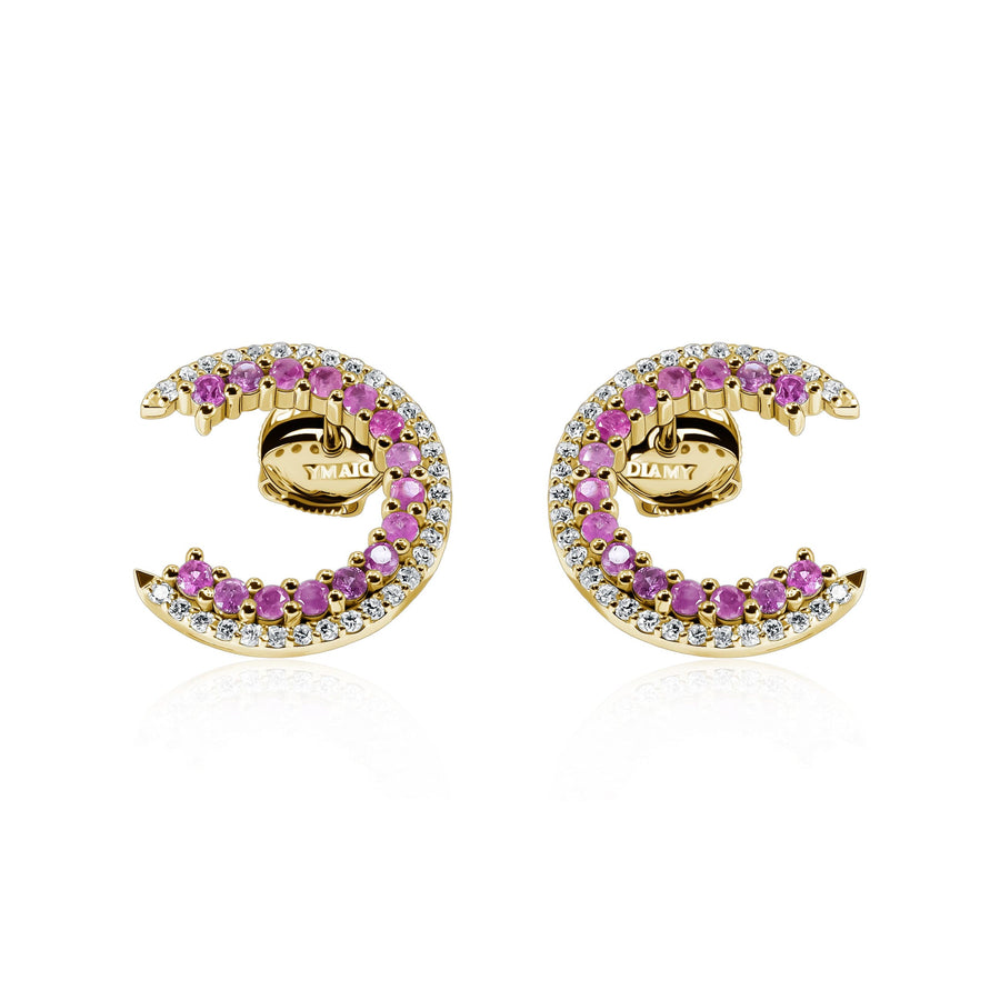 Pink Sapphires & Diamond Earrings Pink Caelum