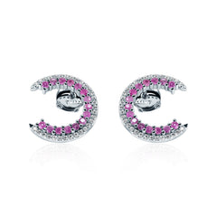 Pink Sapphires & Diamond Earrings Pink Caelum