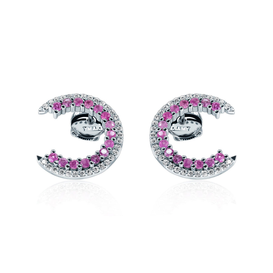 Pink Sapphires & Diamond Earrings Pink Caelum