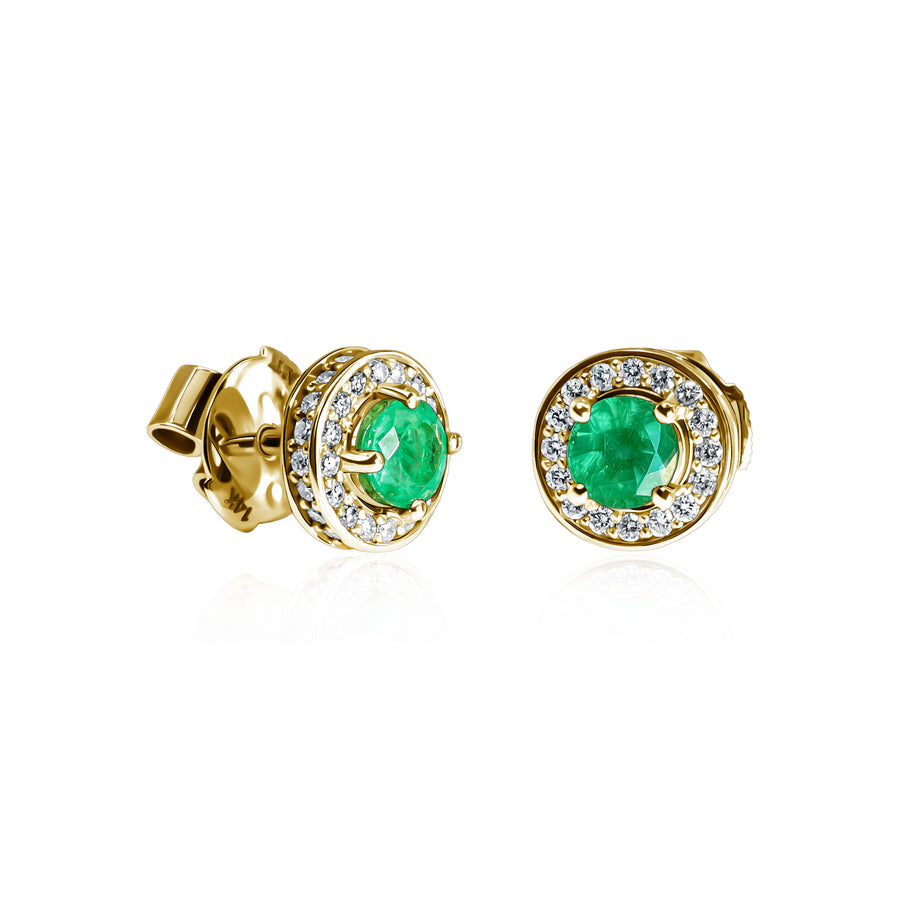 Emerald & White Diamond Earrings Yul