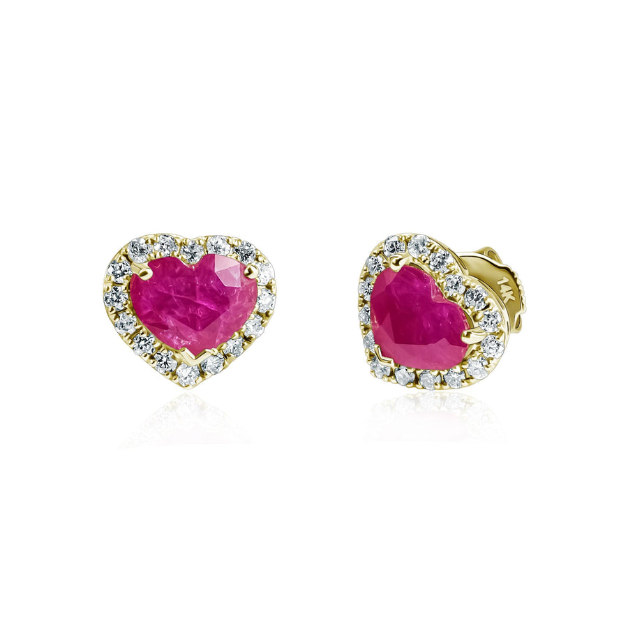 Ruby & White Diamond Earrings Venus