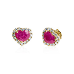 Ruby & White Diamond Earrings Venus