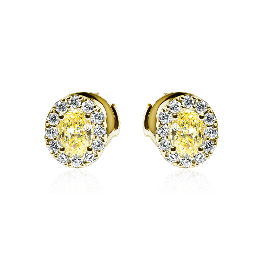 Yellow & White Diamond Earrings Sol