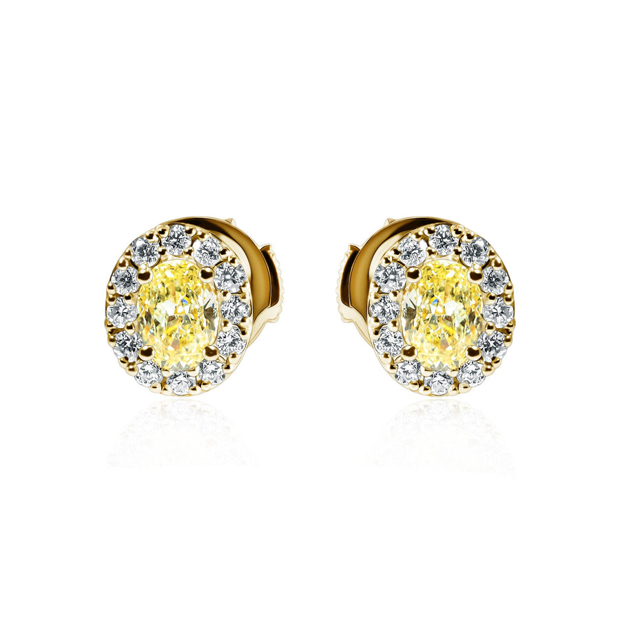 Yellow & White Diamond Earrings Sol