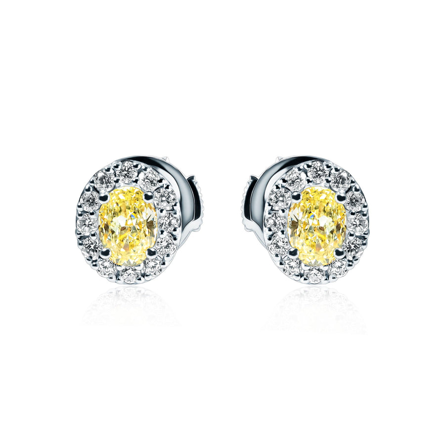 Yellow & White Diamond Earrings Sol