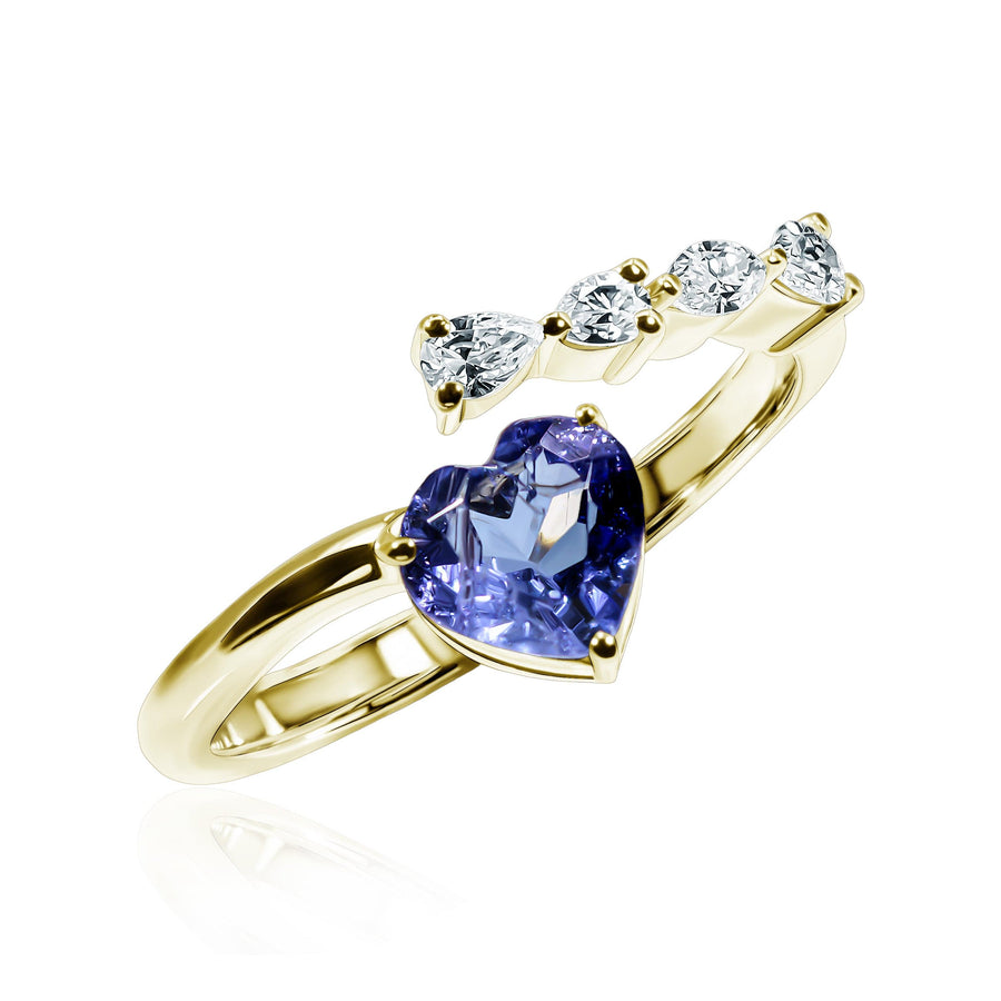 Sapphire & White Diamond Ring Blue Tenderness