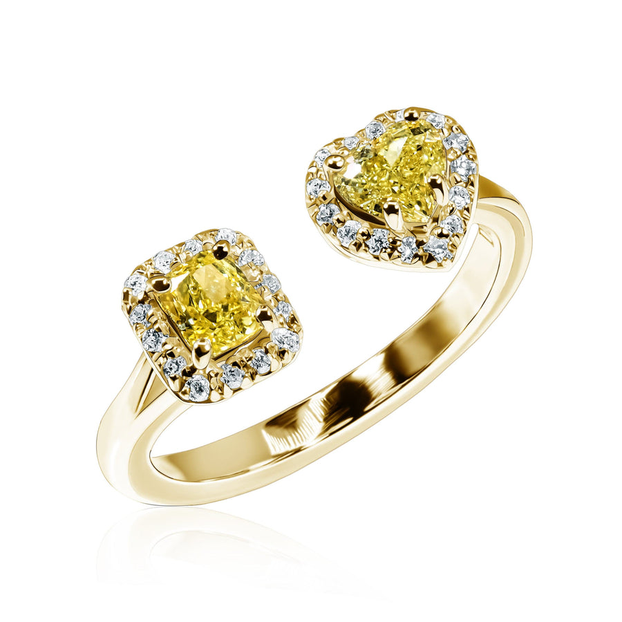 Yellow & White Diamond Ring Sunny Kiss