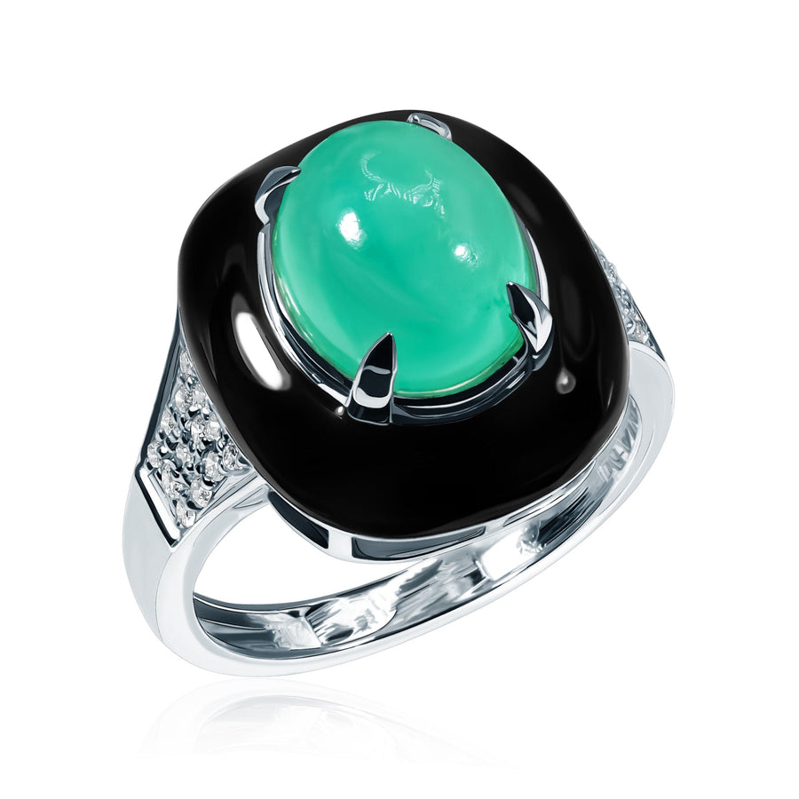 Emerald & White Diamond Ring Fama