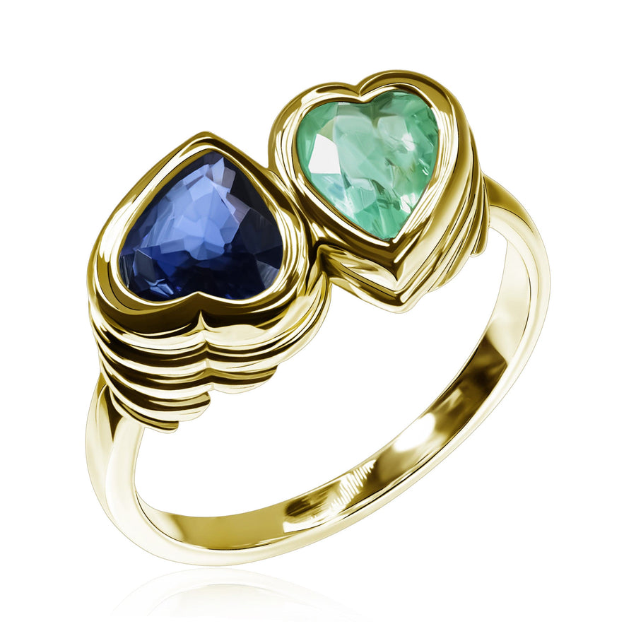 Emerald & Sapphire Ring Sea Hugs