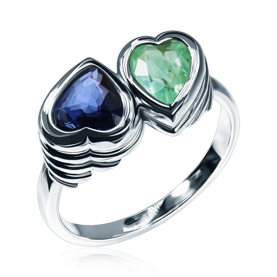 Emerald & Sapphire Ring Sea Hugs