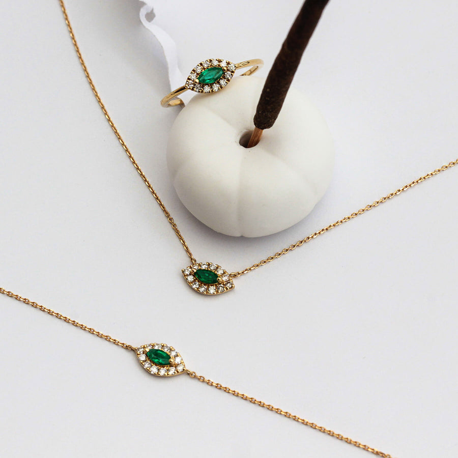 Emerald & Diamond Necklace Nazar