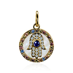 Sapphire & Diamond Pendant Hamsa