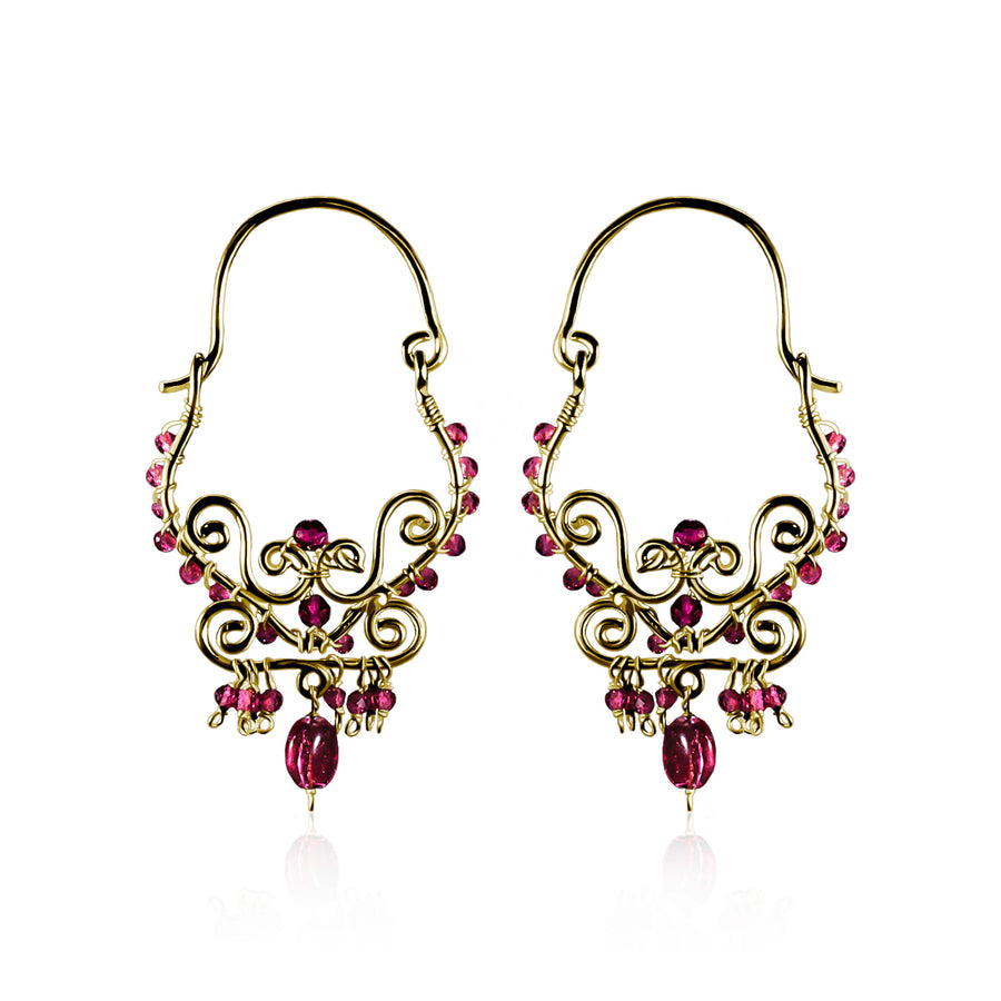 Tourmaline Earrings Red Vine