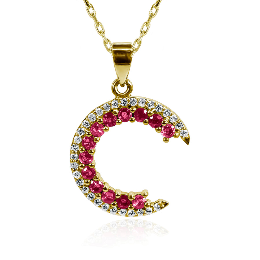 Ruby & Diamond Pendant Red Caelum