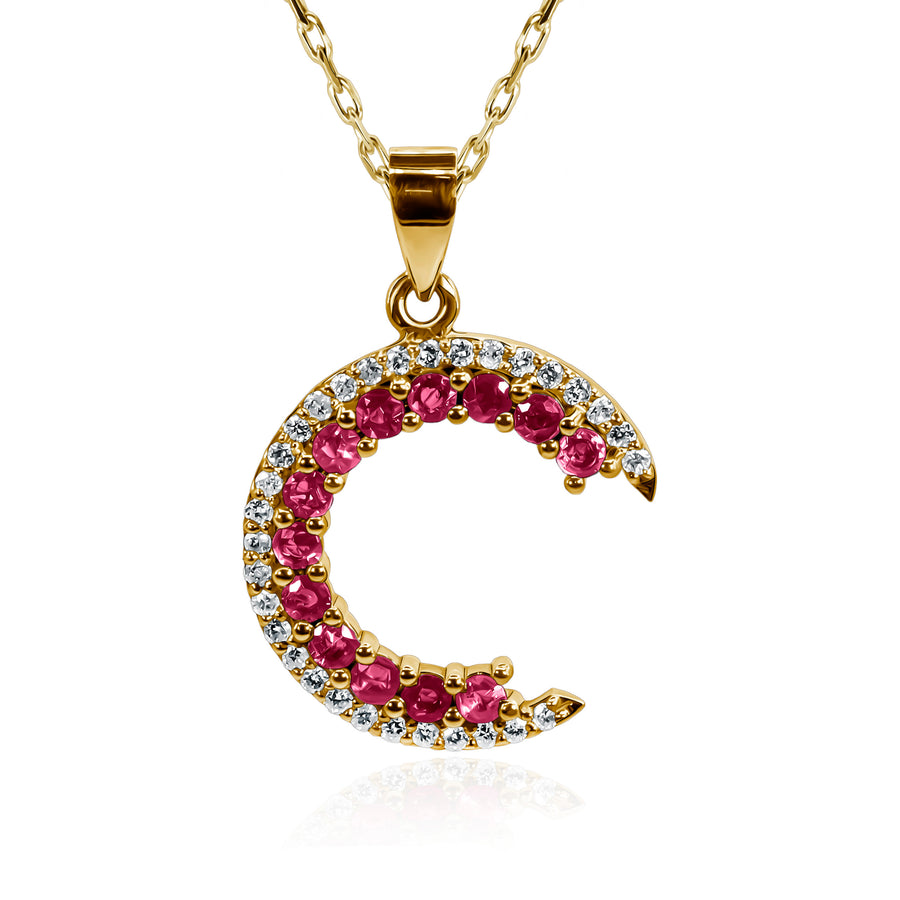 Ruby & Diamond Pendant Red Caelum