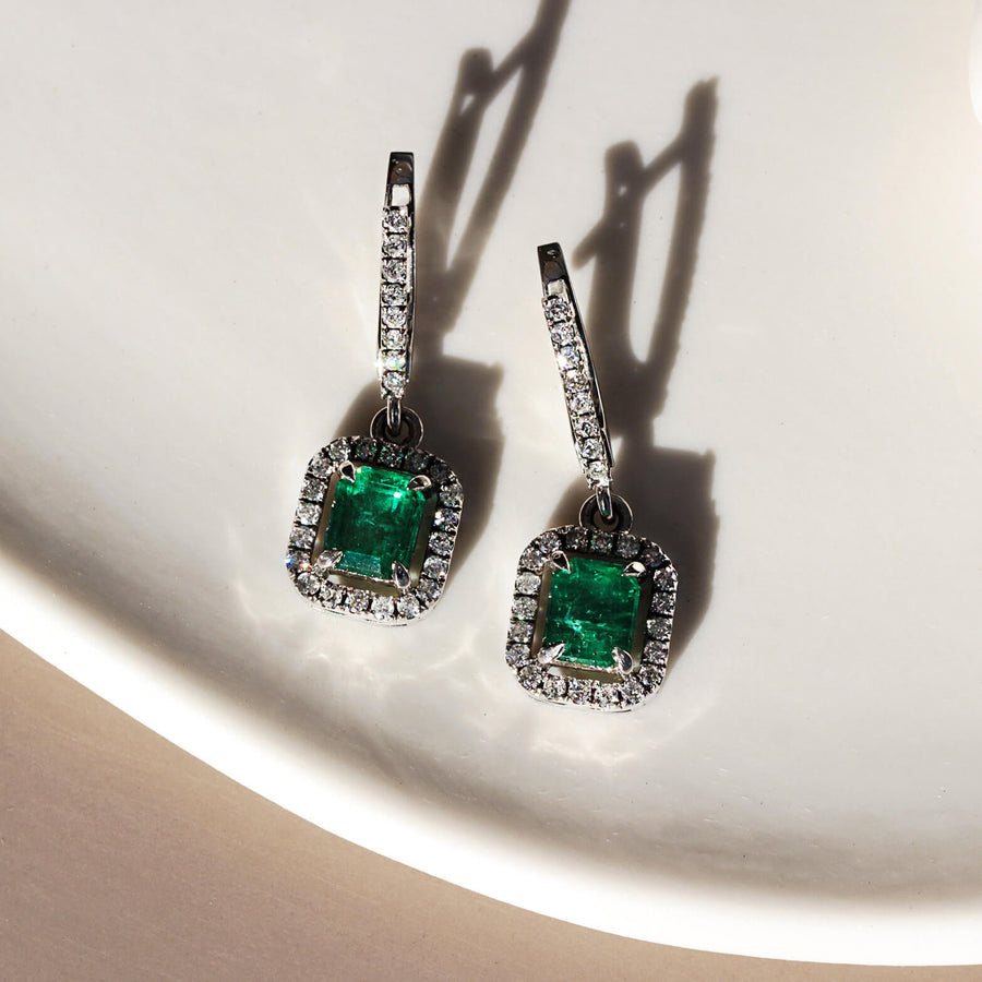 Emerald & Diamond Earrings Cybele