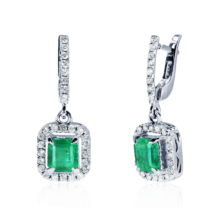 Emerald & Diamond Earrings Cybele