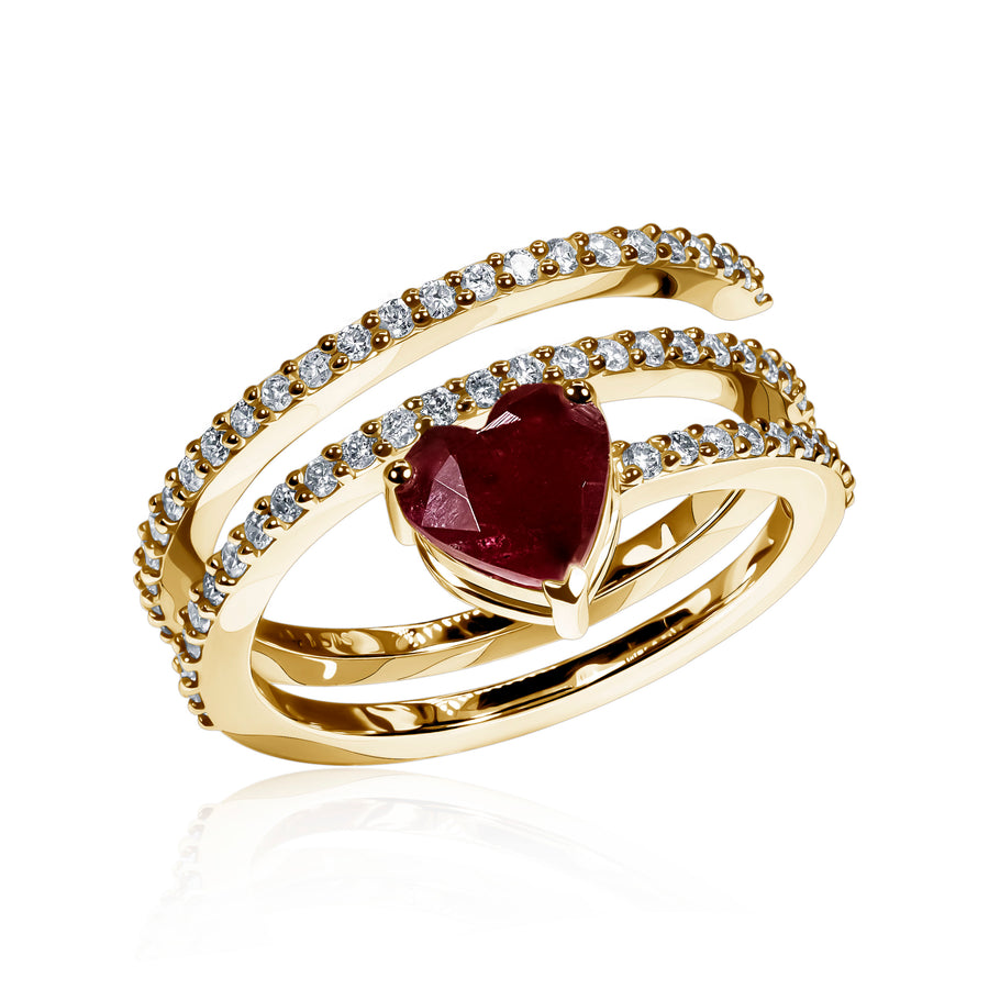 Ruby & Diamond Ring Red Tucana