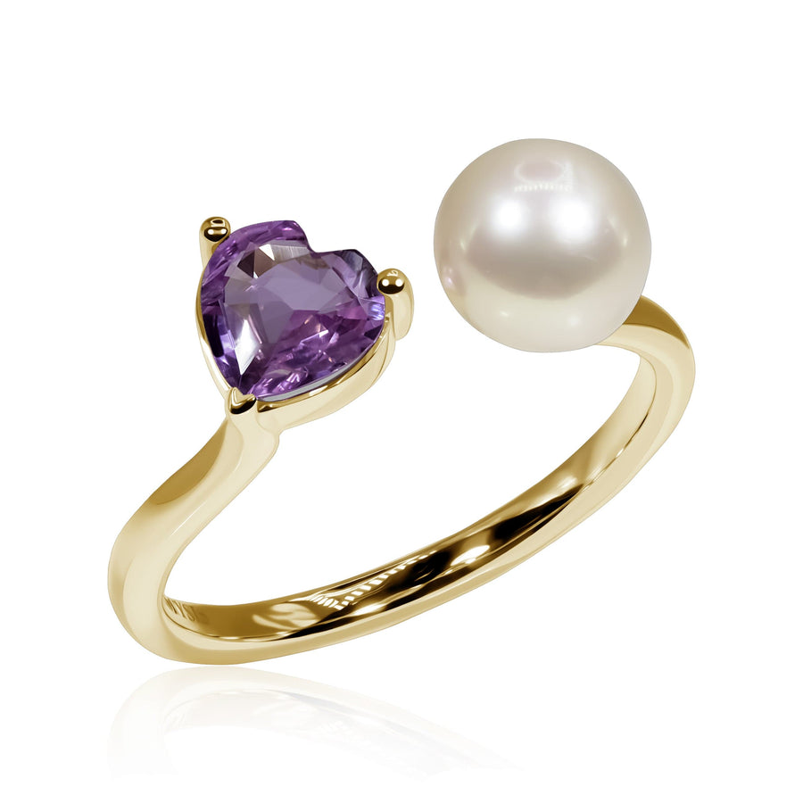 Pearl & Sapphire Ring Sea Flower