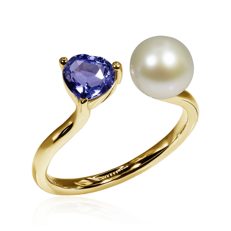 Pearl & Sapphire Ring Breath of the Sea