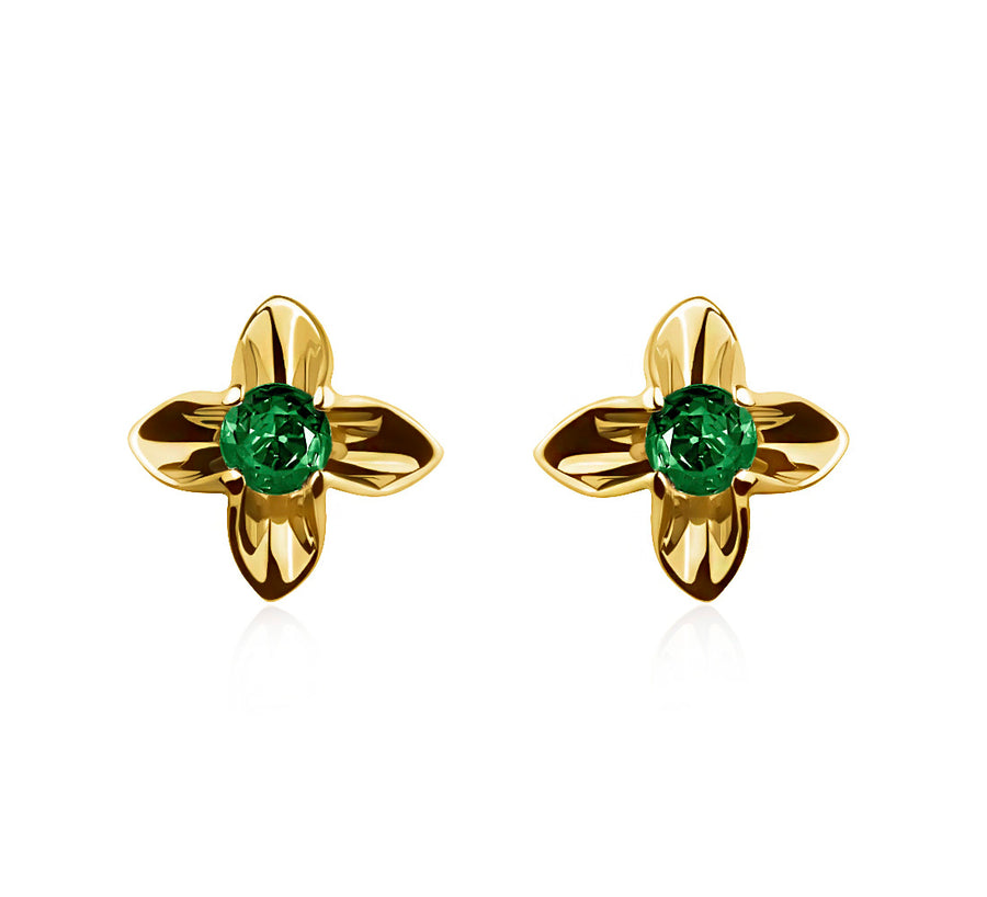 Emerald Earrings Silv