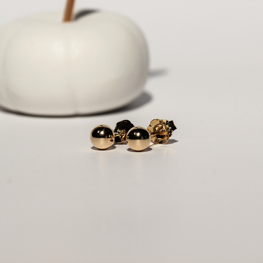 Yellow Gold Earrings Sphere