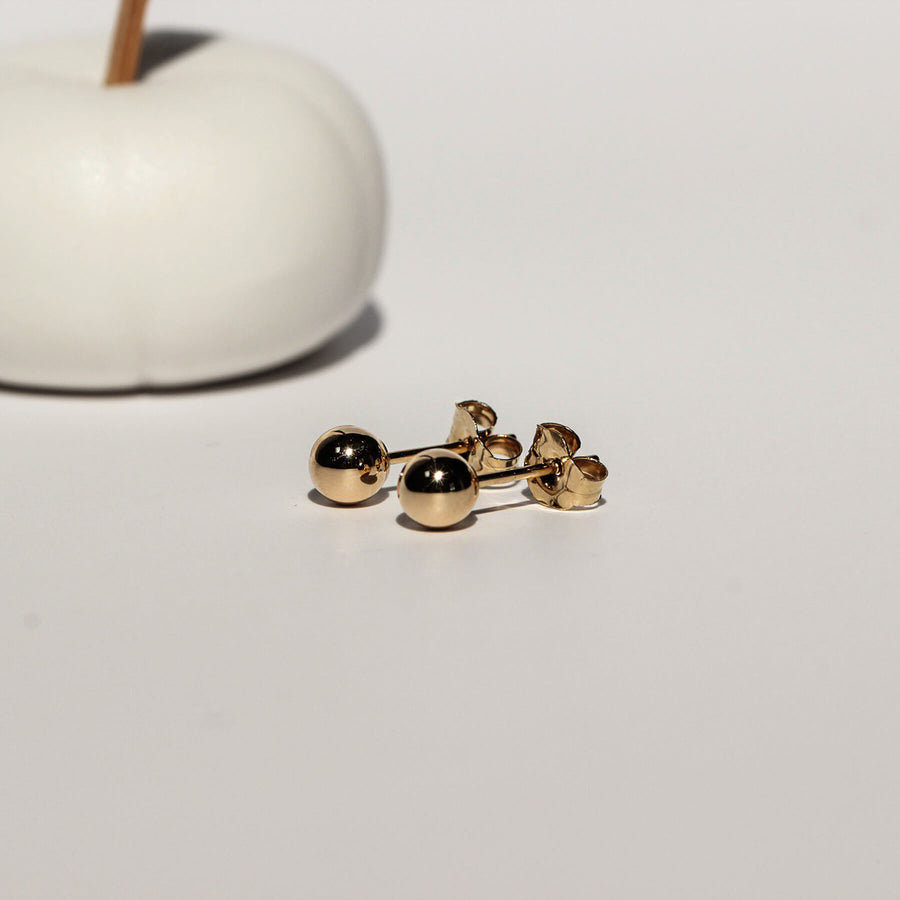 Yellow Gold Earrings Sphere