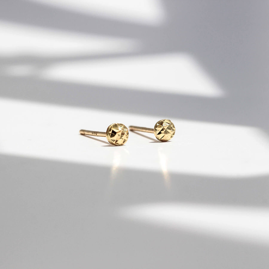 Yellow Gold Earrings Crumpled