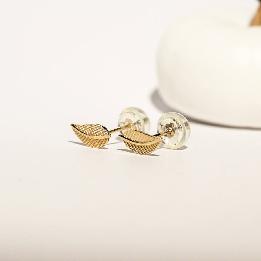 Yellow Gold Earrings Foliage