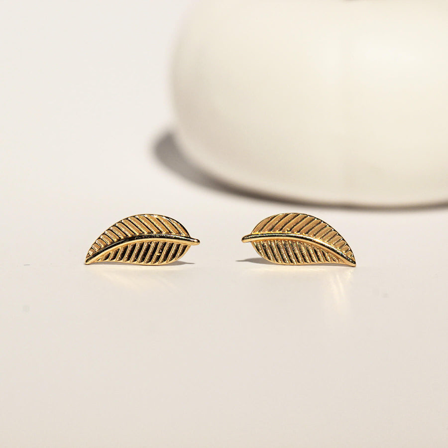 Yellow Gold Earrings Foliage