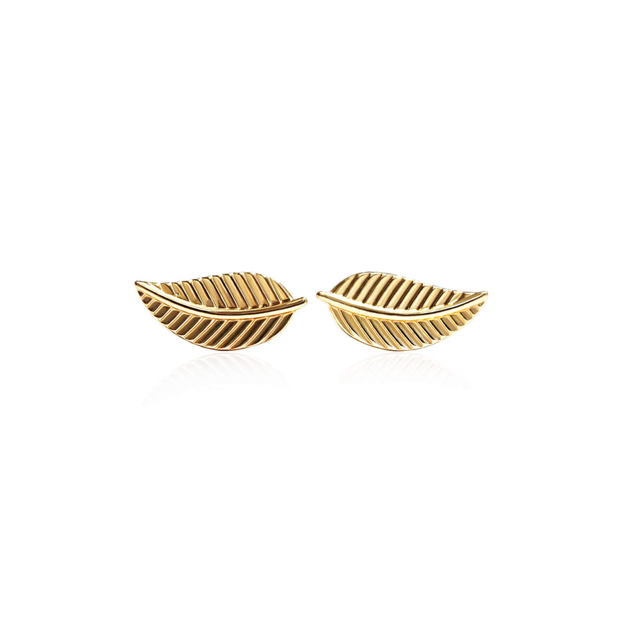 Yellow Gold Earrings Foliage