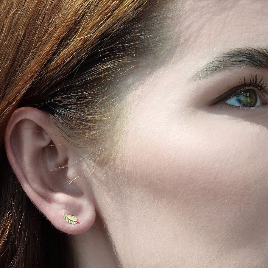 Yellow Gold Earrings Foliage