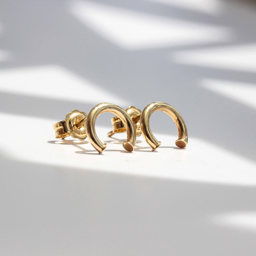 Yellow Gold Earrings Horseshoe