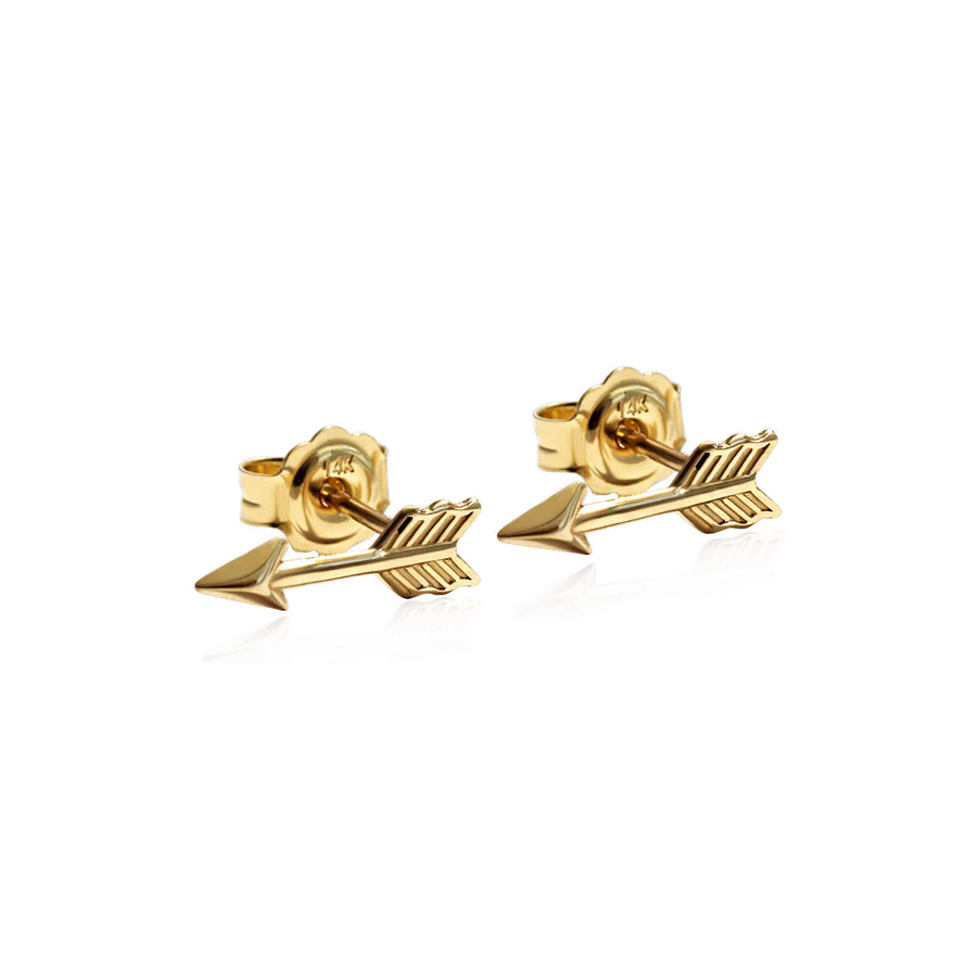 Yellow Gold Earrings Arrow