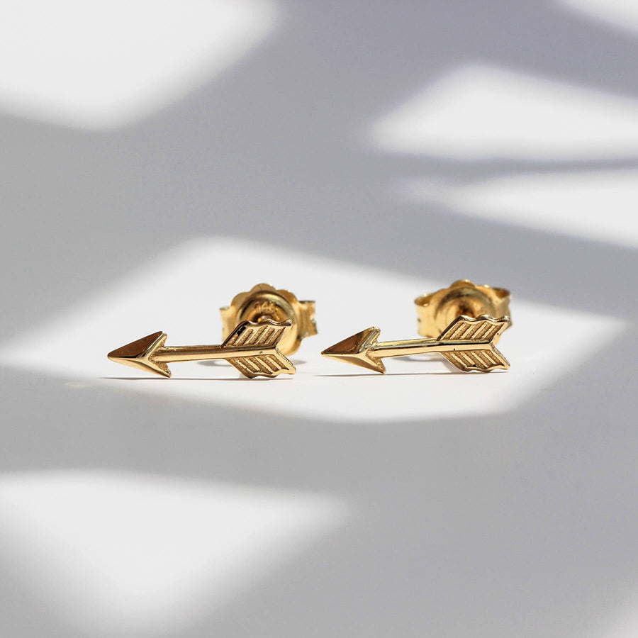 Yellow Gold Earrings Arrow